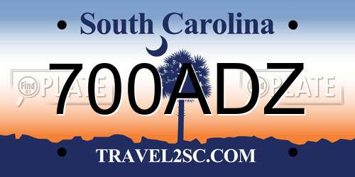 700ADZ South Carolina License Plate