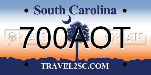 700AOT South Carolina License Plate