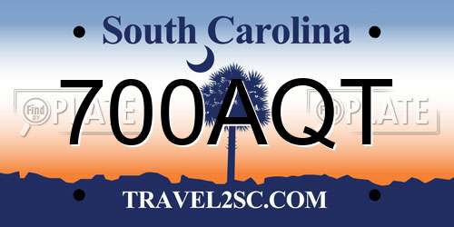 700AQT South Carolina License Plate