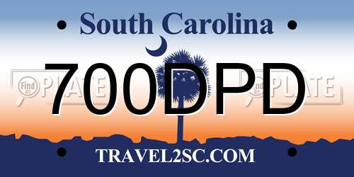 700DPD South Carolina License Plate