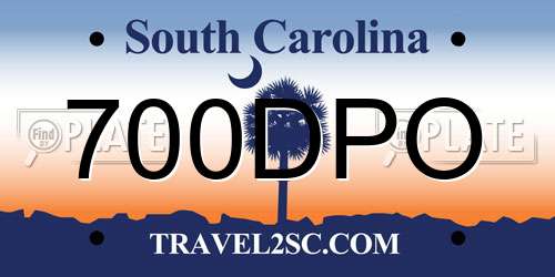 700DPO South Carolina License Plate