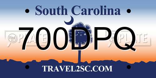 700DPQ South Carolina License Plate