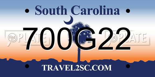 700G22 South Carolina License Plate