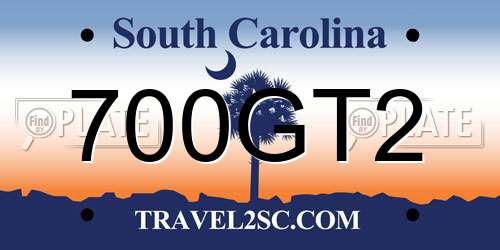 700GT2 South Carolina License Plate