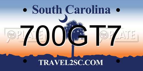700GT7 South Carolina License Plate