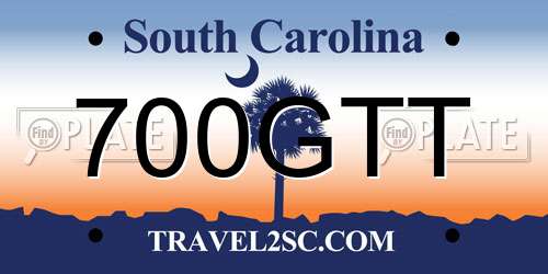 700GTT South Carolina License Plate