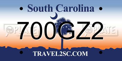 700GZ2 South Carolina License Plate