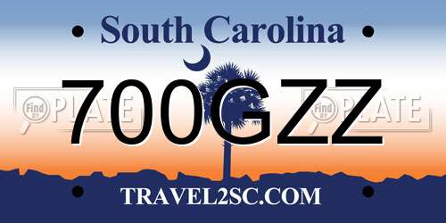 700GZZ South Carolina License Plate