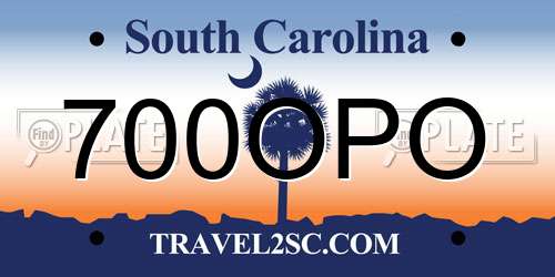 700OPO South Carolina License Plate
