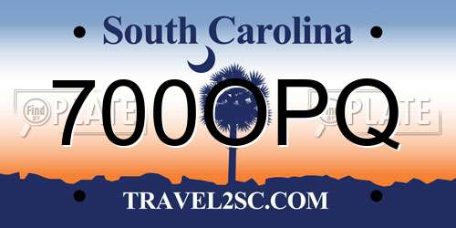 700OPQ South Carolina License Plate