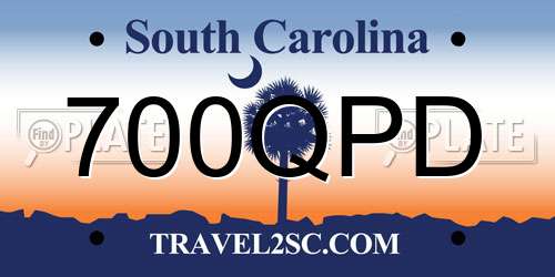 700QPD South Carolina License Plate