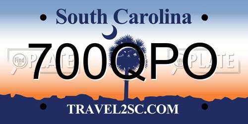 700QPO South Carolina License Plate