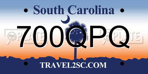 700QPQ South Carolina License Plate