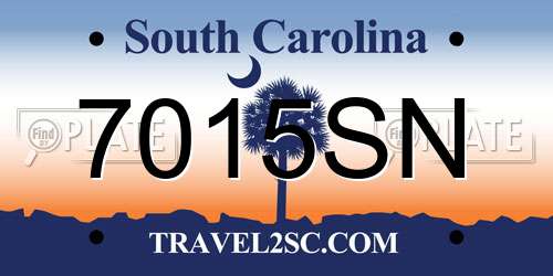 7015SN South Carolina License Plate