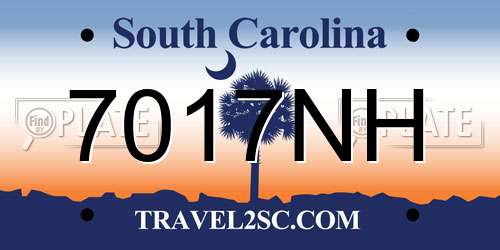 7017NH South Carolina License Plate