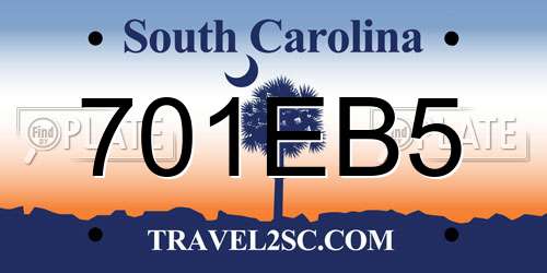 701EB5 South Carolina License Plate