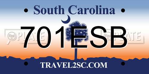 701ESB South Carolina License Plate