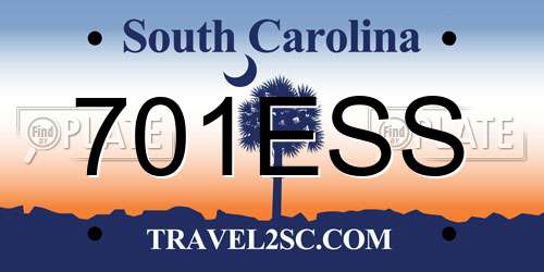 701ESS South Carolina License Plate