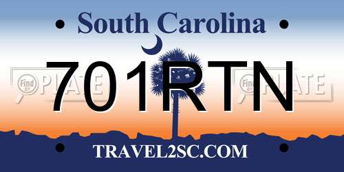 701RTN South Carolina License Plate