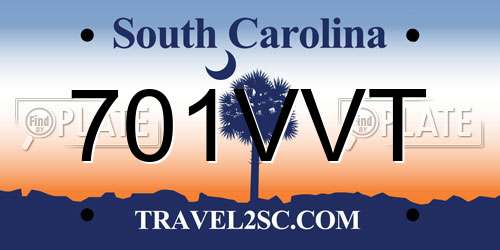 701VVT South Carolina License Plate