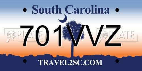 701VVZ South Carolina License Plate