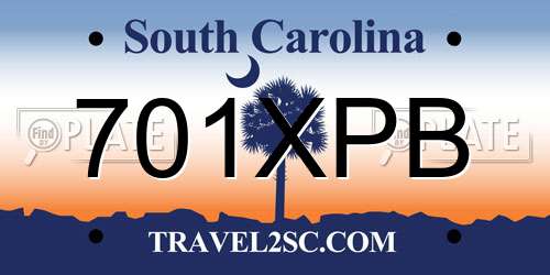 701XPB South Carolina License Plate