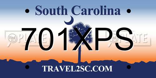 701XPS South Carolina License Plate