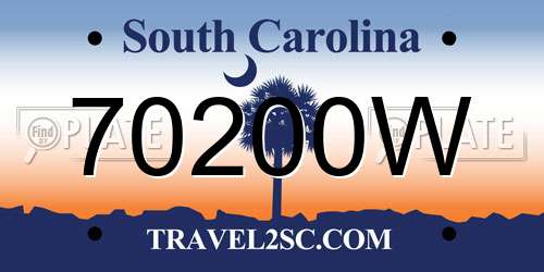 70200W South Carolina License Plate