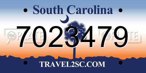 7023479 South Carolina License Plate