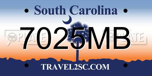 7025MB South Carolina License Plate