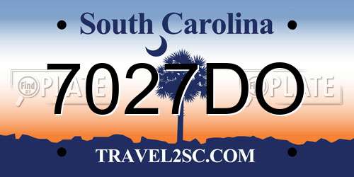 7027DO South Carolina License Plate