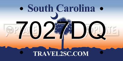 7027DQ South Carolina License Plate