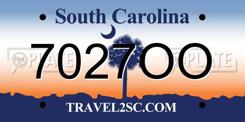 7027OO South Carolina License Plate