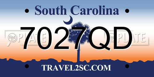 7027QD South Carolina License Plate