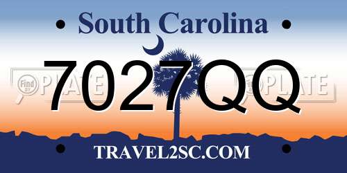 7027QQ South Carolina License Plate