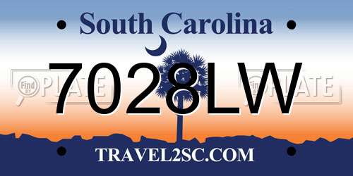 7028LW South Carolina License Plate