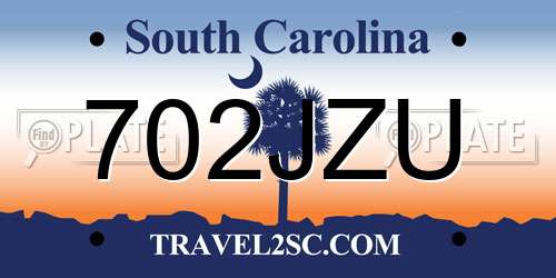 702JZU South Carolina License Plate