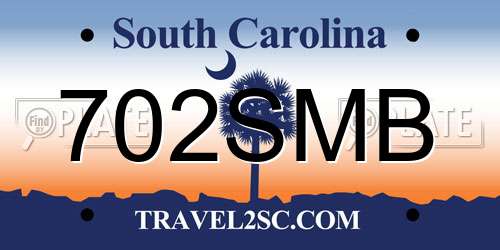 702SMB South Carolina License Plate