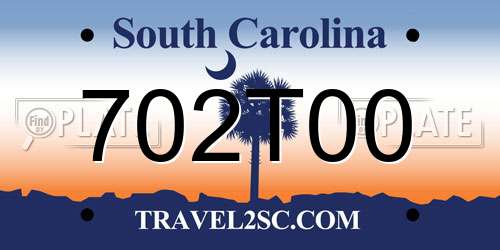 702T00 South Carolina License Plate