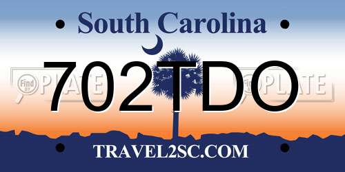 702TDO South Carolina License Plate
