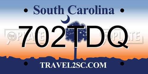 702TDQ South Carolina License Plate