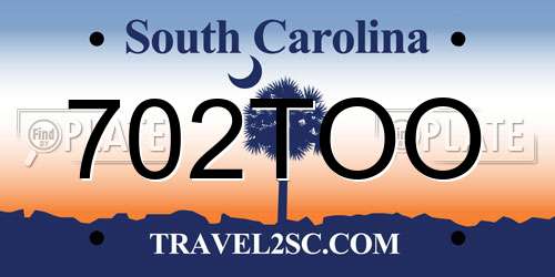 702TOO South Carolina License Plate