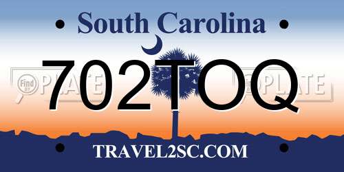 702TOQ South Carolina License Plate
