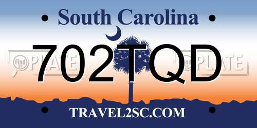 702TQD South Carolina License Plate