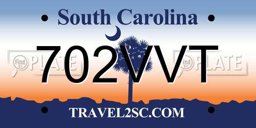 702VVT South Carolina License Plate