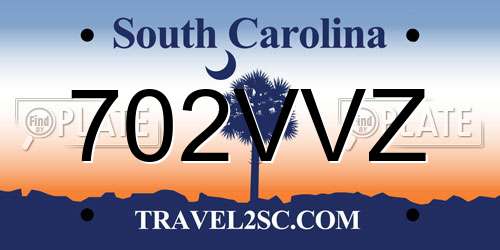 702VVZ South Carolina License Plate
