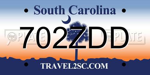 702ZDD South Carolina License Plate