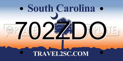 702ZDO South Carolina License Plate