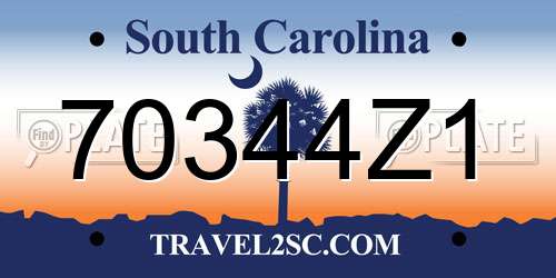 70344Z1 South Carolina License Plate