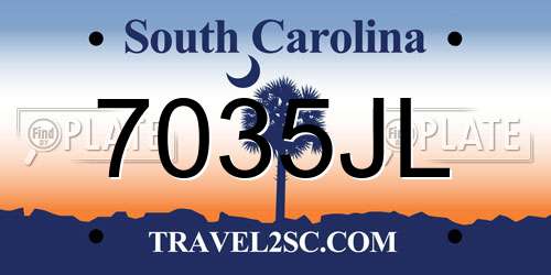 7035JL South Carolina License Plate